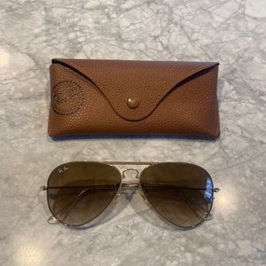 Ray Ban Aviators (brown with gold frames)